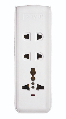 REDOU604 2 UNIVERSAL WITHOUT GROUND & 1 INTERNATIONAL OUTLETS + 1 FLAT PIN 3 GANG