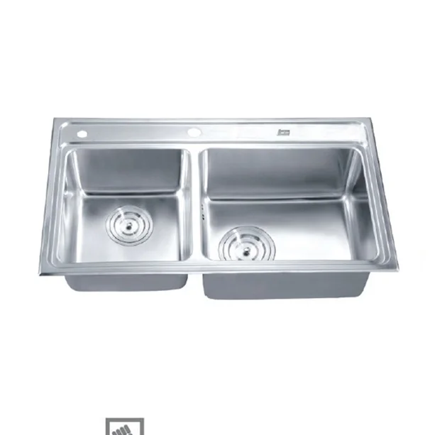 LIXIL Double Bowl Kitchen Sink 772x402x185mm X102.602
