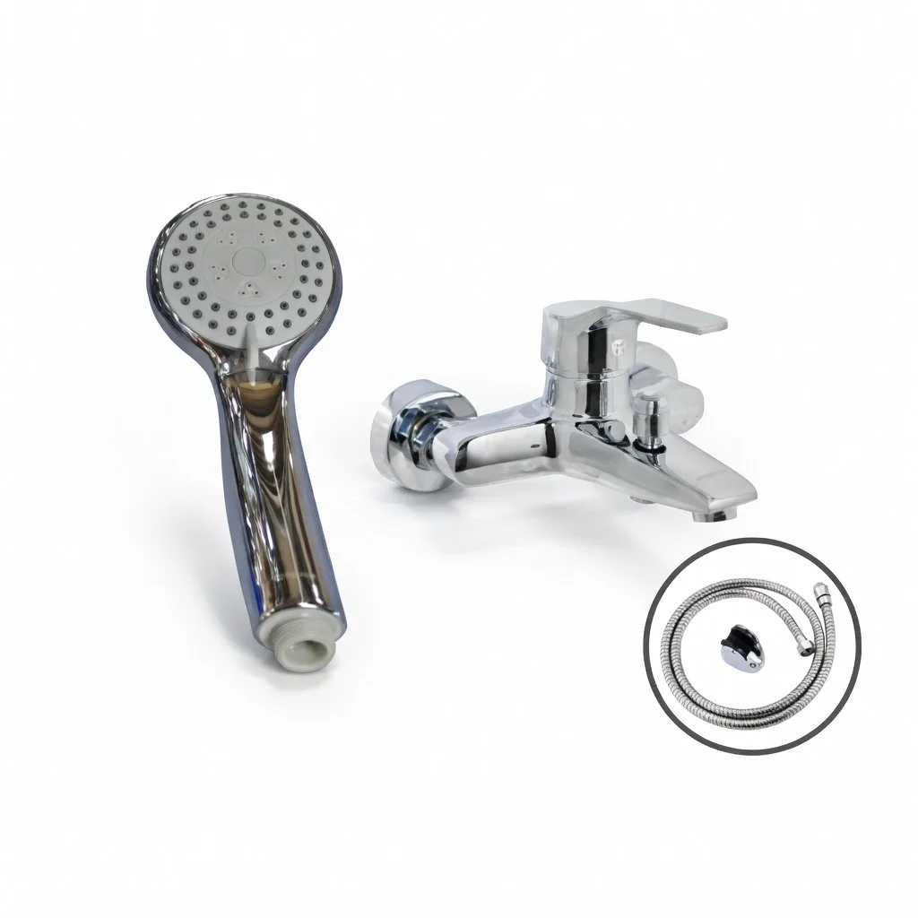 SHARK SF1011 Brass Bath Hot and Cold Mixer Bathroom Faucet with Hand Shower Set