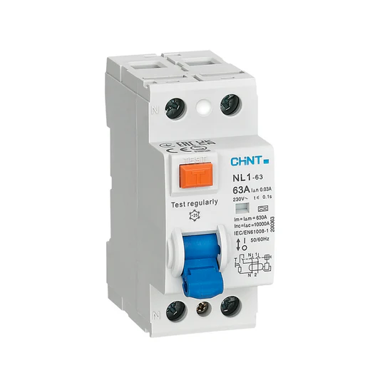 NL1-63 2P 25A 30MA 25AT,63AF,2P RESIDUAL CURRENT CIRCUIT BREAKER-RCCB