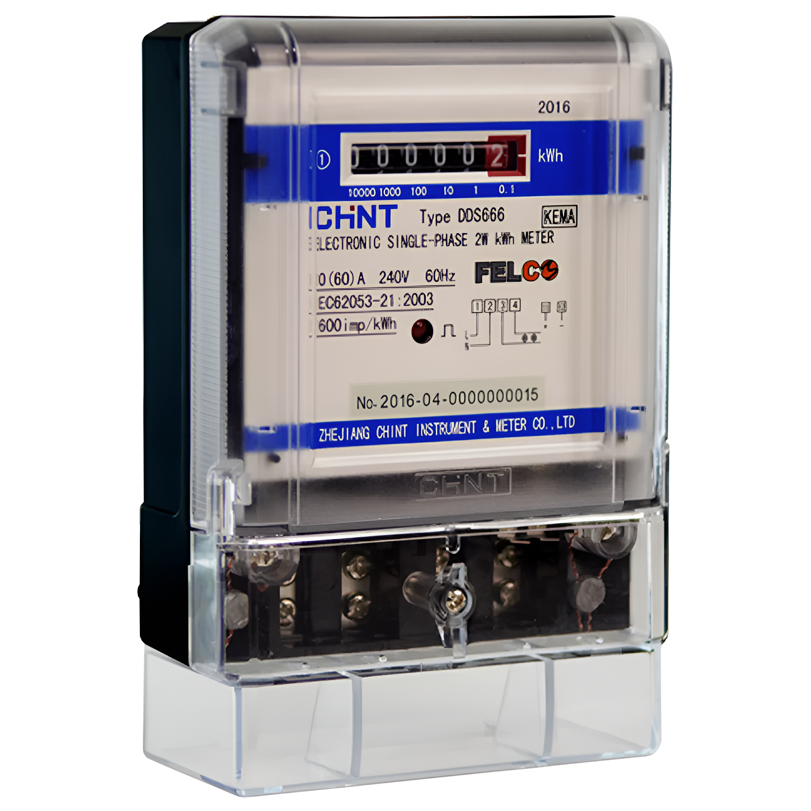 DDS666 10(60)A SINGLE PHASE ELECTRONIC WATT HOUR METER