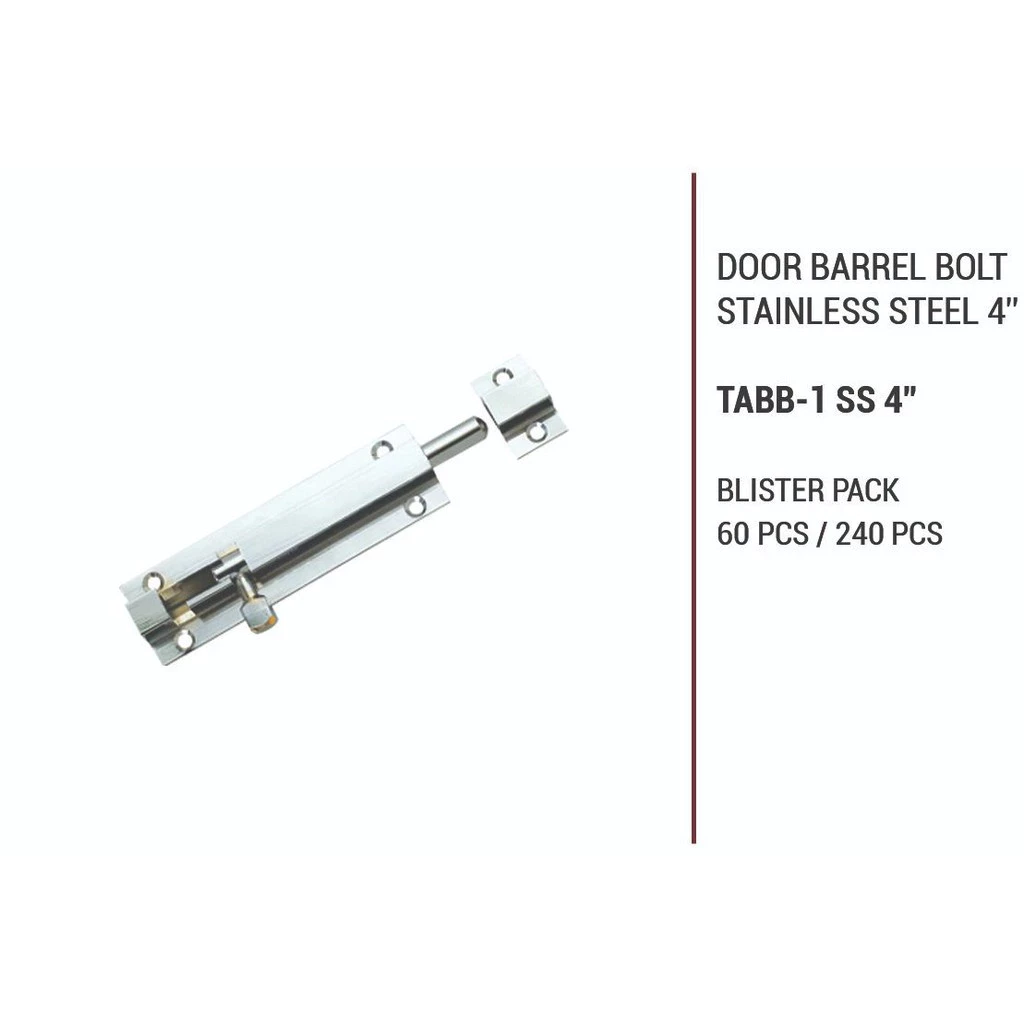 TOPGRADE Door Barrel Bolt Stainless Steel