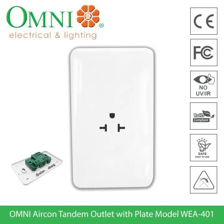 P-WEA-401 AIRCON TANDEM OUTLET IN PLATE