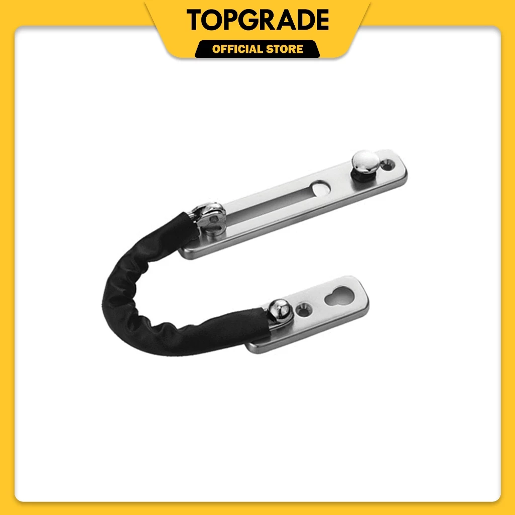 TOPGRADE TADC-2SS Heavy Duty Door Chain Stainless Steel with Leather