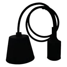 E27-611/B PENDANT CEILING LIGHTING FIXTURE BLACK 4A 250V