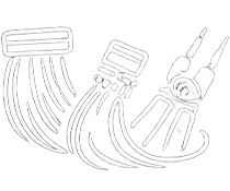 Icon of hair extensions and hair extension tools.