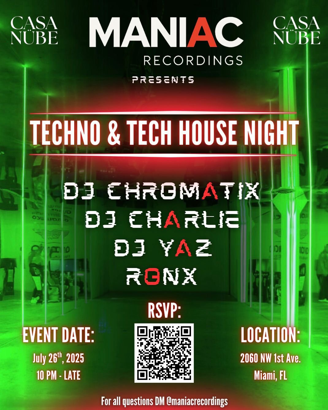 Tech House / Techno Night in — Wynwood, Miami 21+