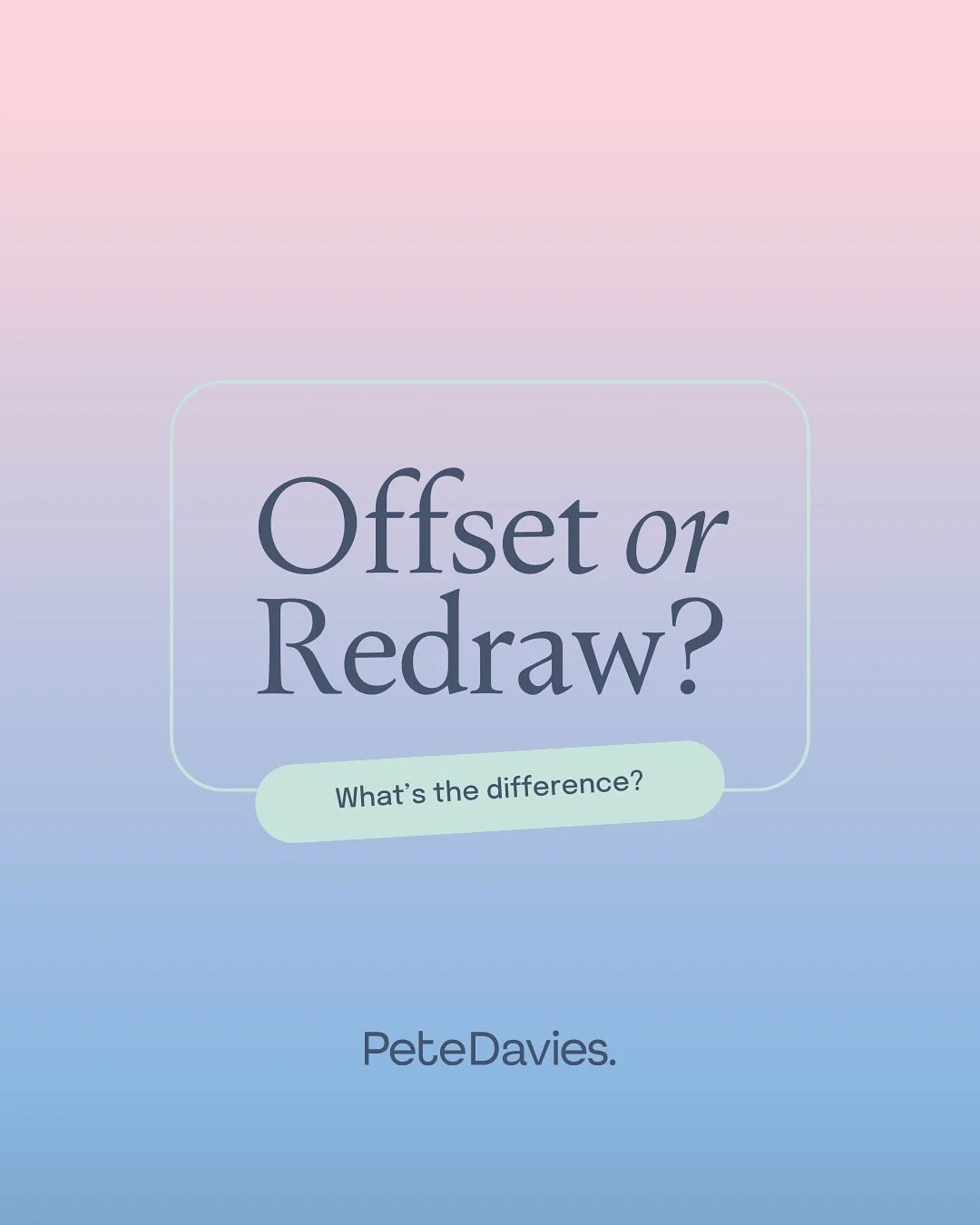 💡 &ldquo;Offset vs Redraw &mdash; What&rsquo;s the Difference?&rdquo;

I get this question all the time &mdash; they sound similar, but they&rsquo;re not! And choosing the right one could save you thousands (and a few headaches) over the life of you