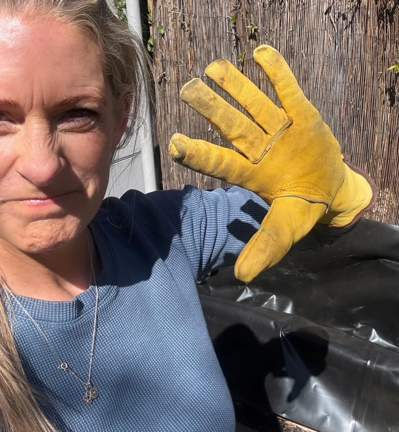 When sensory issues meet A JOB TO BE DONE! 

Whilst Lis was dealing with blocked drains on the weekend, I finally fitted the liners of my wicking beds. 

But because I&rsquo;d left the job half finished (for months!) I had to empty a whole heap of wa