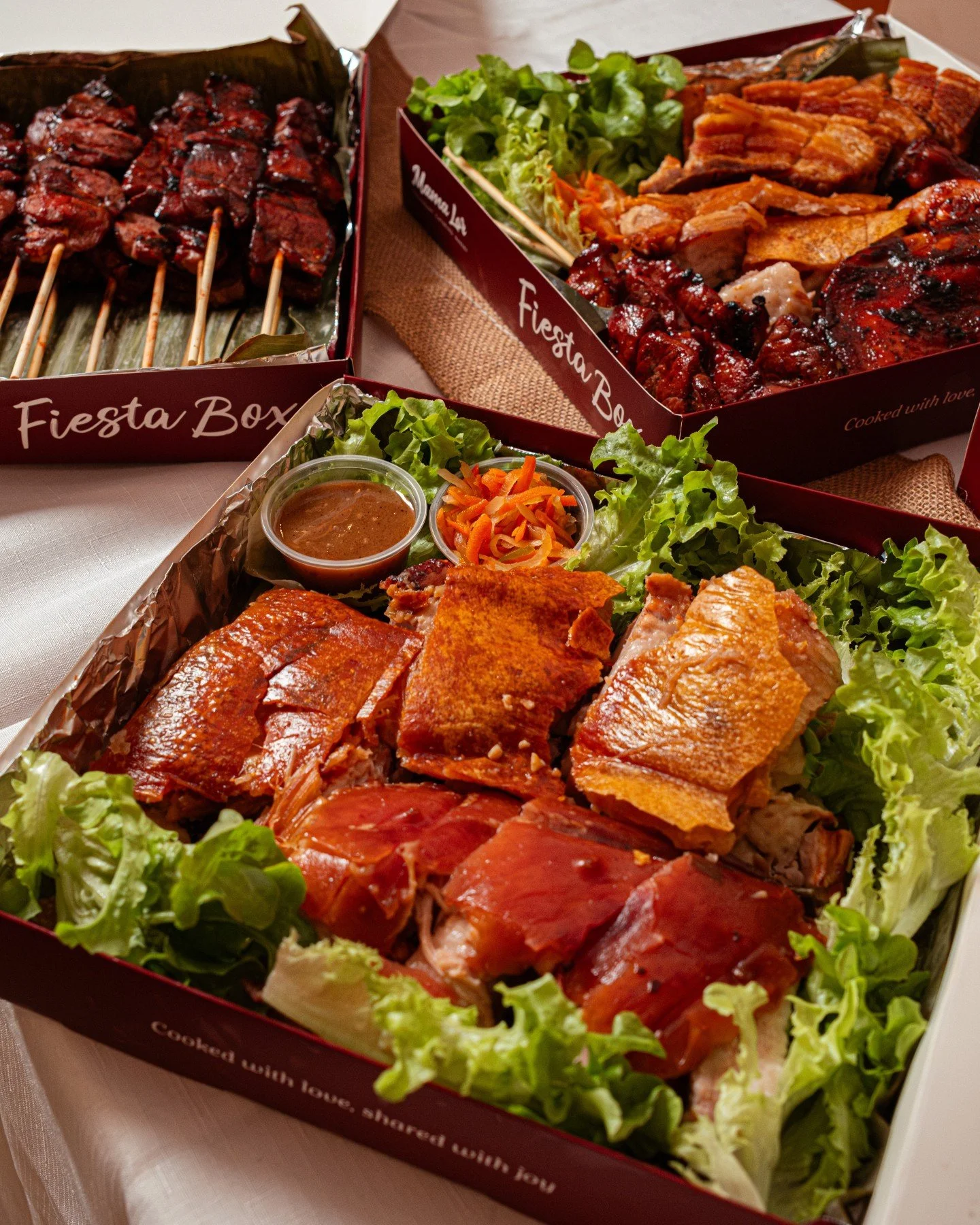 Bring the fiesta home 🇵🇭🎉

Our Mama Lor Fiesta Boxes are packed with your Filipino favourites and ready to share with family and friends. Perfect for 4 to 10 pax.

Order now at www.mamalor.com/catering