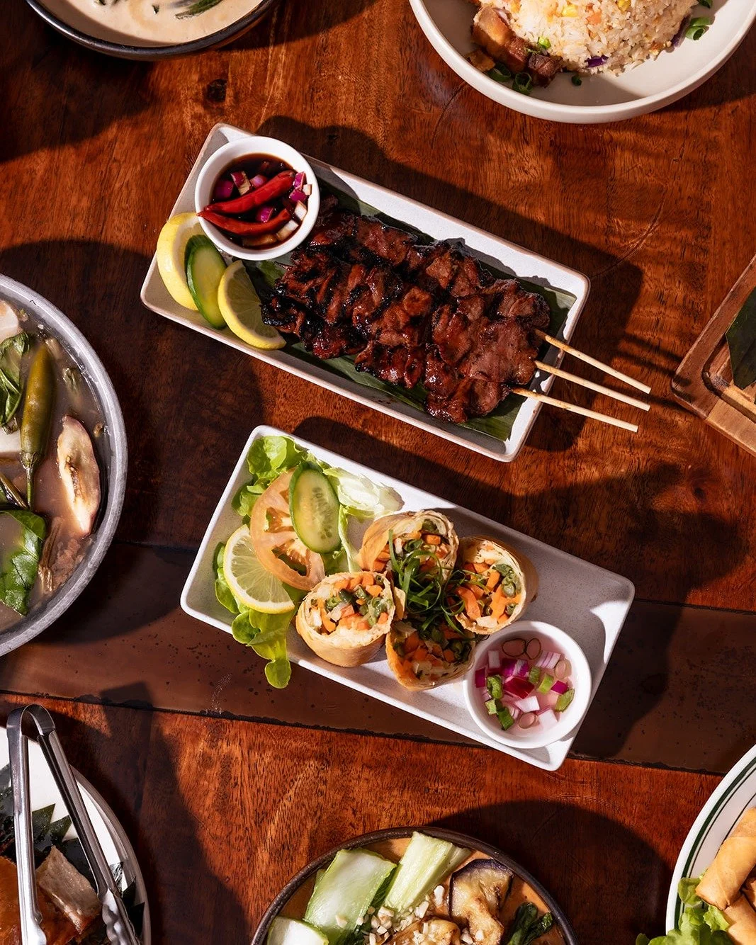 From smoky grilled BBQ skewers to crispy Lumpiang Gulay, comforting soups, and flavour-packed sides, every dish at Mama Lor is made for sharing.

Fresh, crunchy vegetables wrapped in a golden crisp roll, Lumpiang Gulay is a Filipino classic that neve