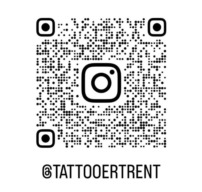 A QR code with the Instagram handle @TATTOOERRENT below it.