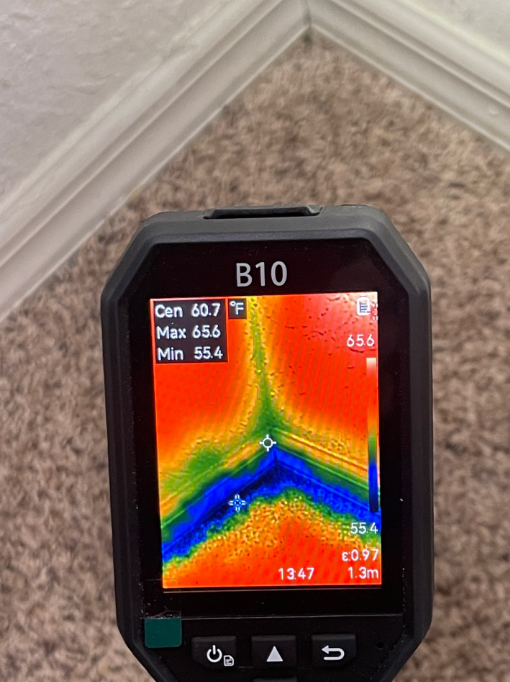 Thermal imaging camera used to identify insulation gaps during energy audit