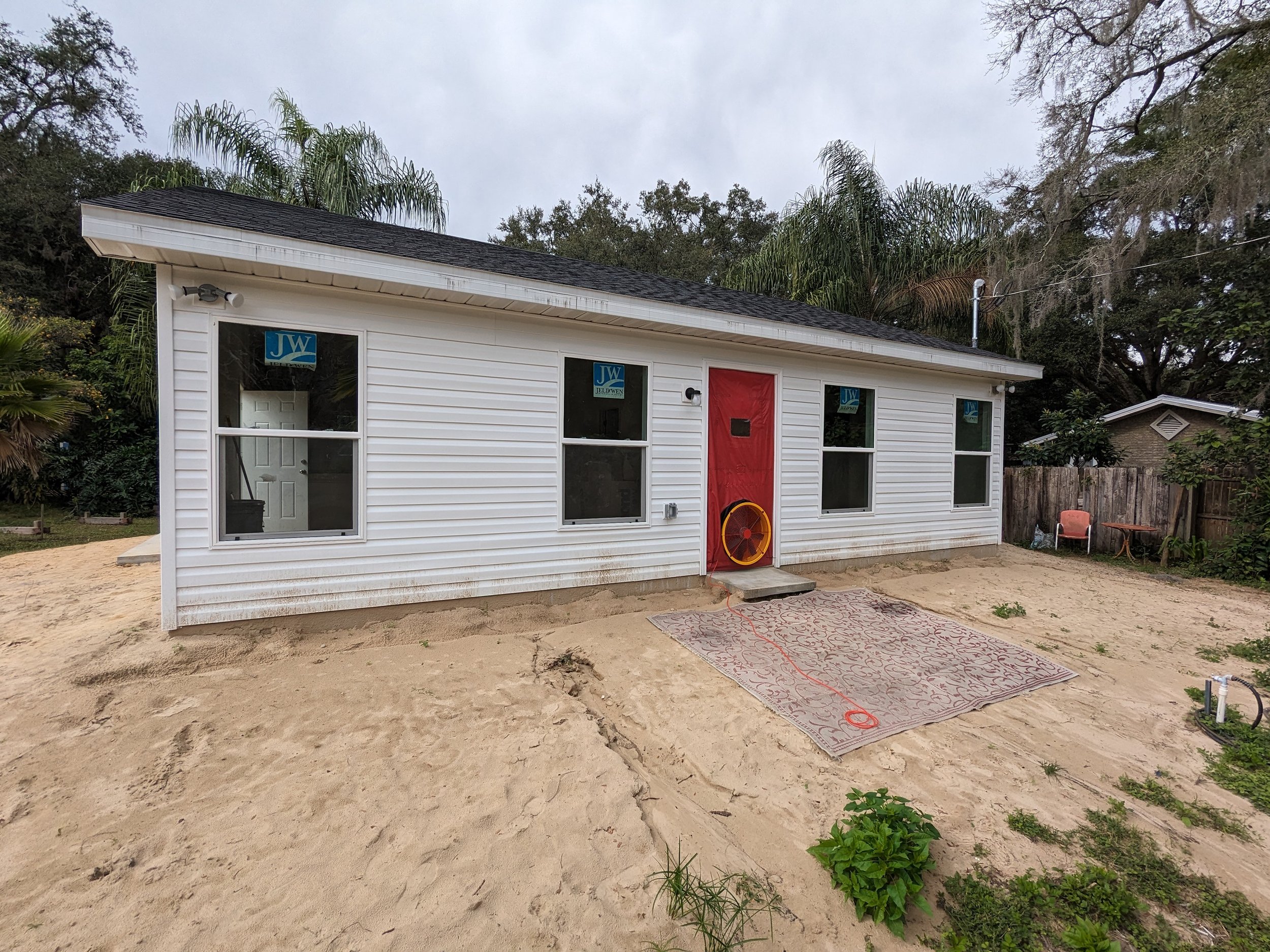 This image is a blower door test in Wesley Chapel FL