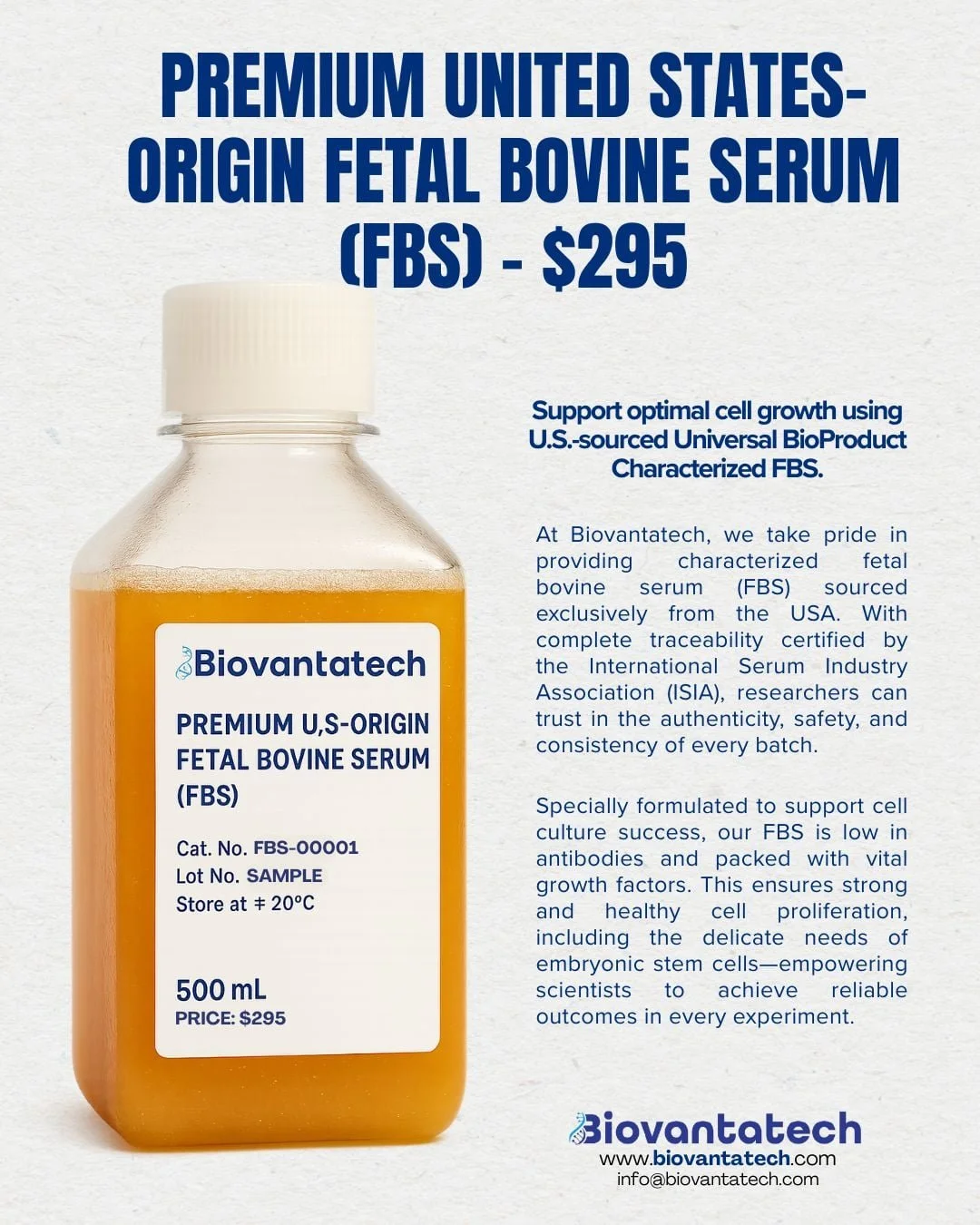 Premium United States - Origin Fetal Bovin Serum (FBS)