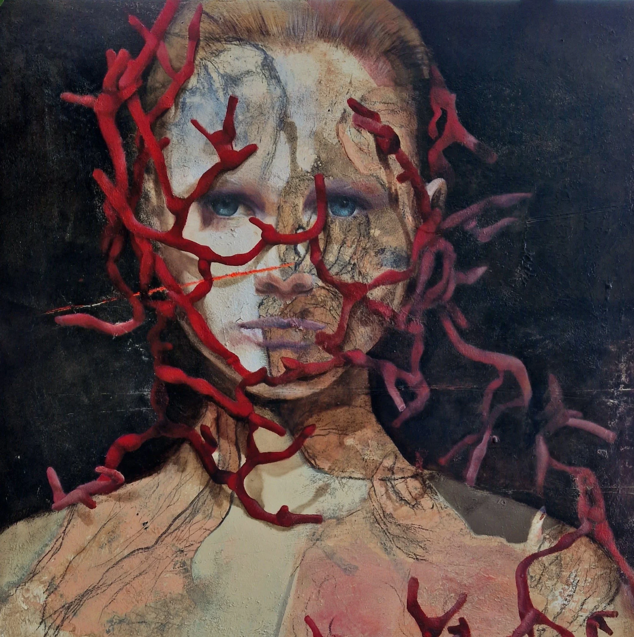 Inside Out • 2023 • 80x80 • mixed media / Leinwand