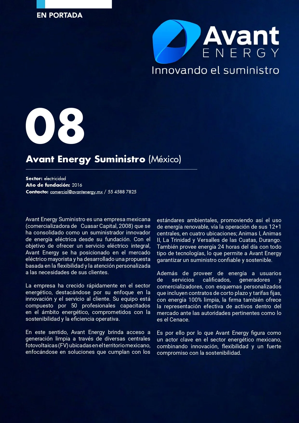 Avant Energy Suministro: Reconocidos en el Top 20 del Sector Energético de México