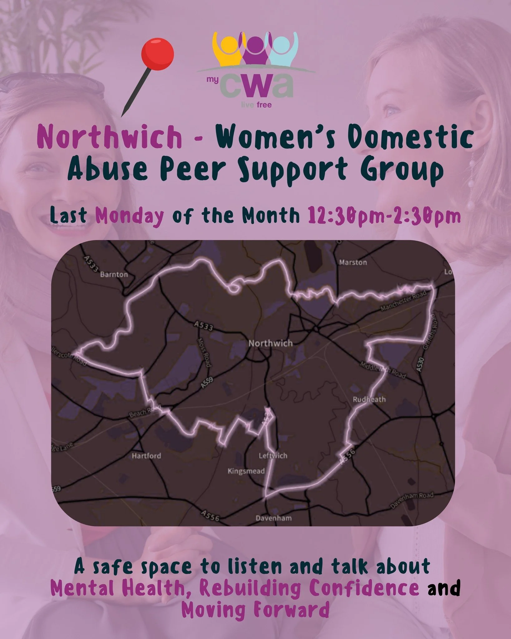💜 Now in Northwich &ndash; Women&rsquo;s Domestic Abuse Peer Support Group 💜
Our Peer Support Lounge in Northwich offers a safe, supportive space for women affected by domestic abuse to connect with others who understand.
📅 Last Monday of the mont