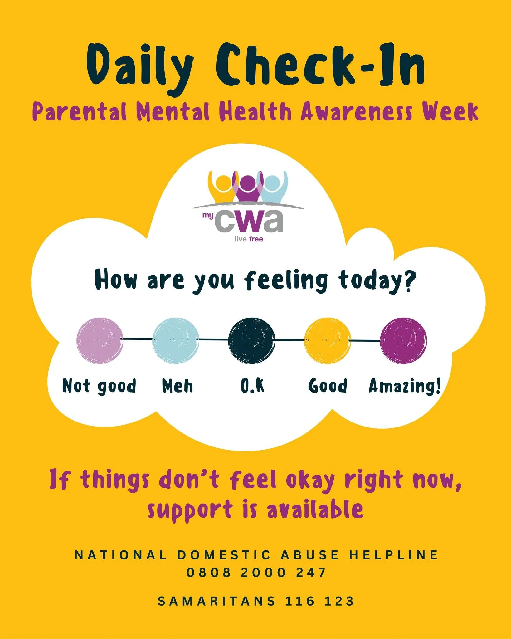 How are you feeling today? ☺️😐😔
Parenting is hard, but parenting while living with abuse is something else entirely.
For many parents experiencing domestic abuse, there isn&rsquo;t always space to answer the question "how are you feeling today