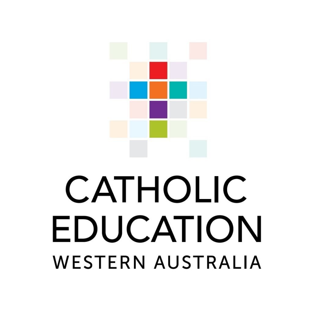 Logo of Catholic Education Western Australia featuring colorful squares forming a cross, with the text 'Catholic Education Western Australia' underneath.