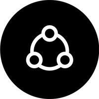 line drawing symbolising collaboration on a black background