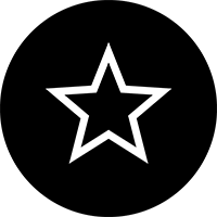 line drawing of a star on black background