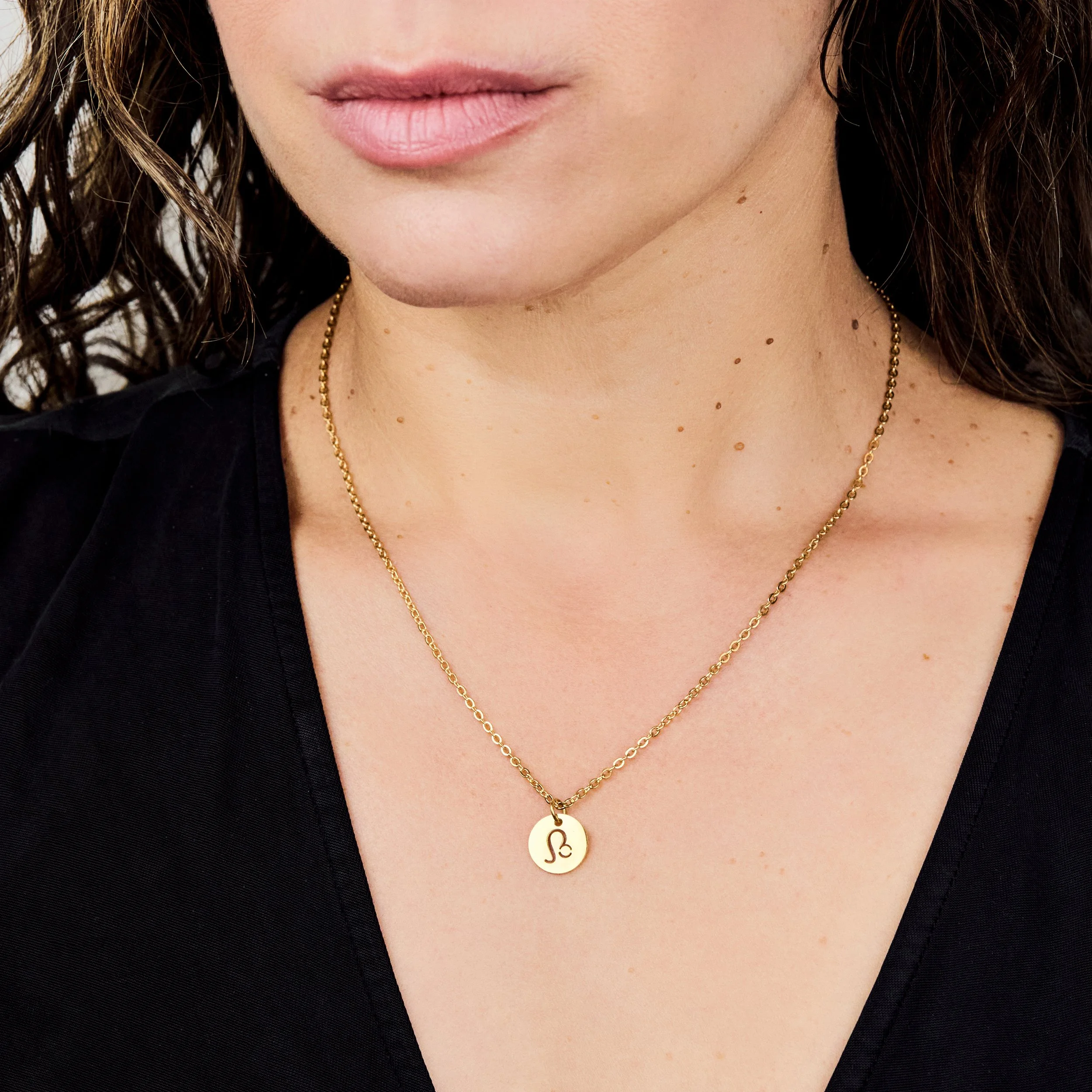 Gold Zodiac Sign Necklace Plain