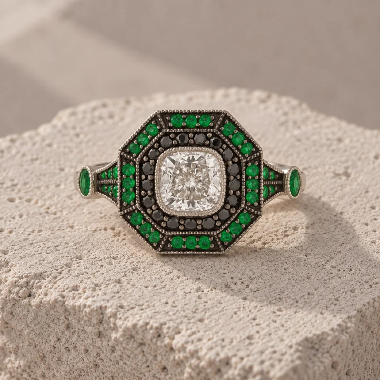 Diamond & Emerald Ring