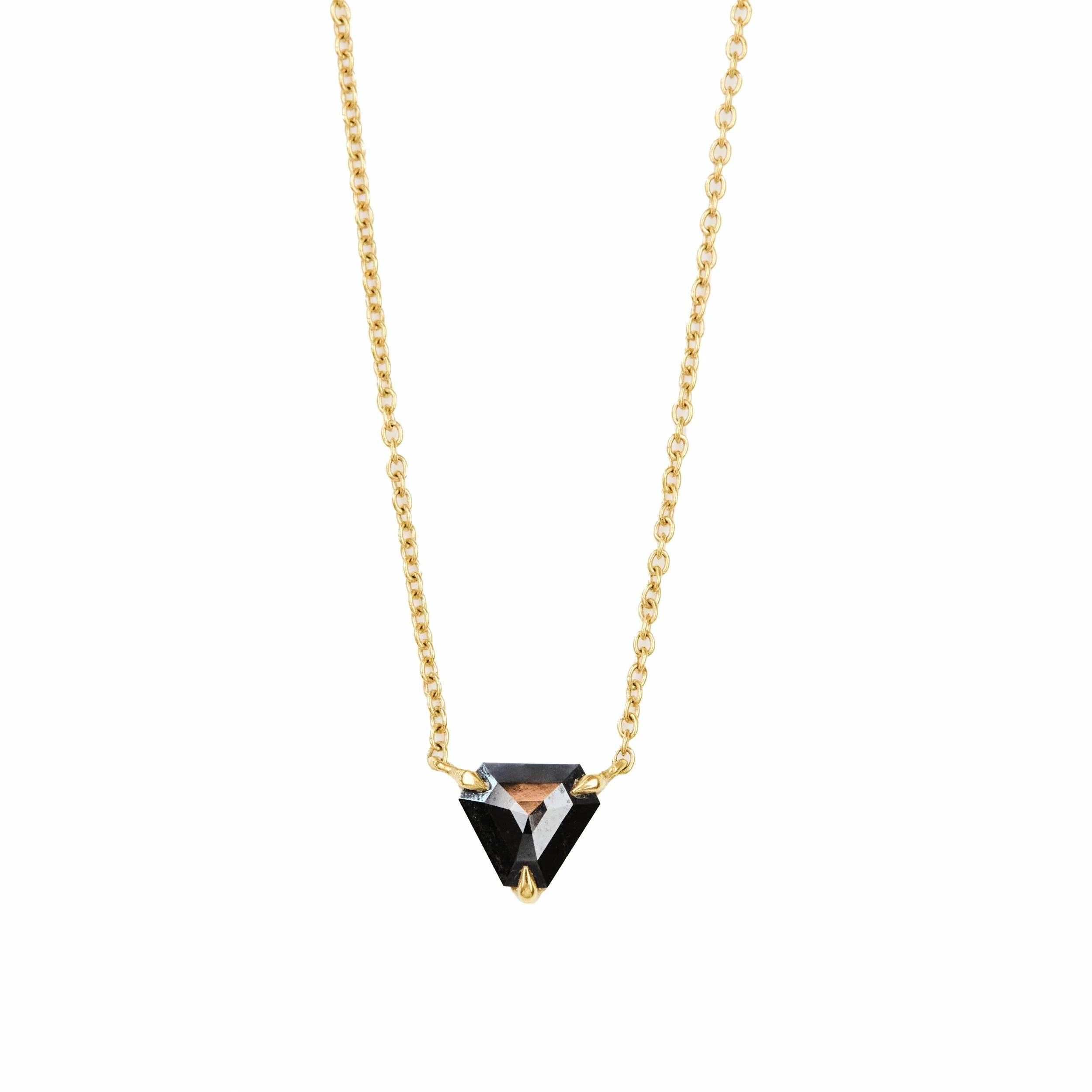 Black Diamond Gold Necklace - Various Stone Shapes