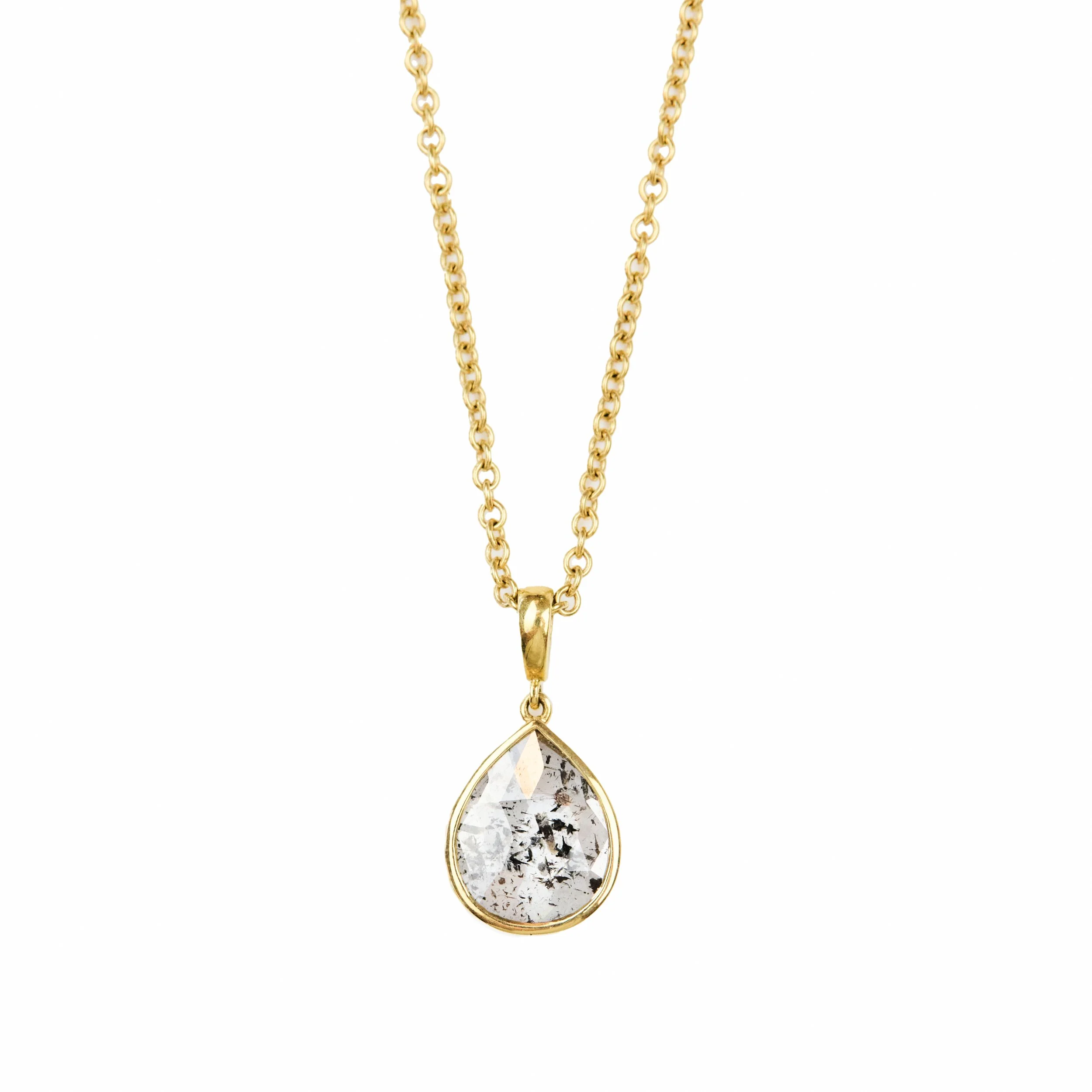 Diamond Necklace Gold - Various Stone Shapes