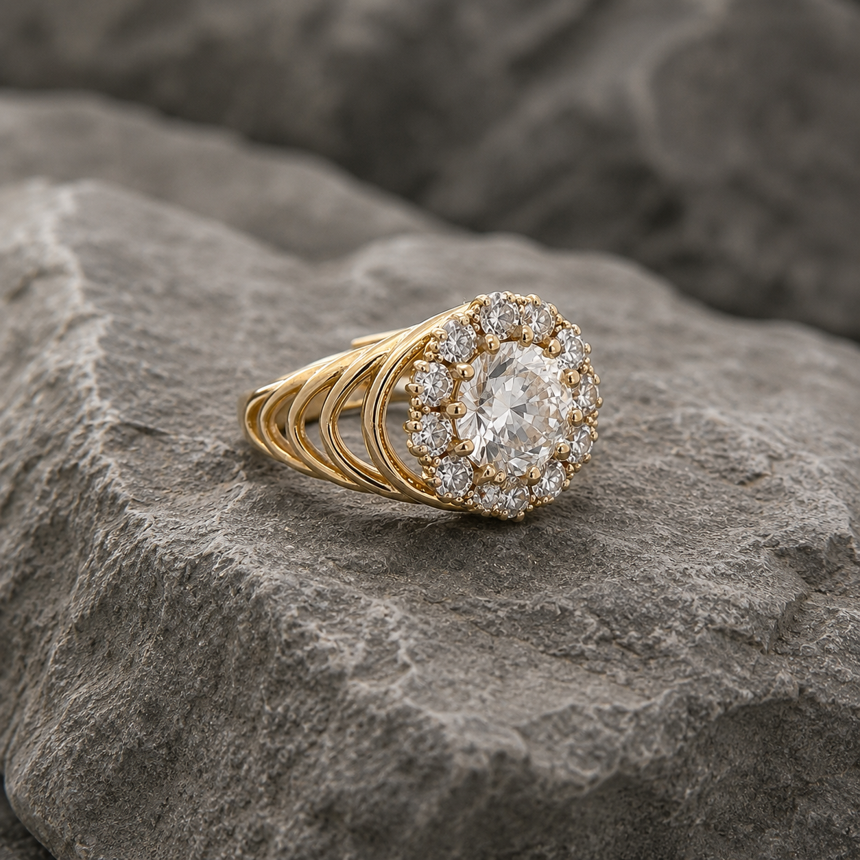 Bespoke 18ct Gold Vintage 1930’s Inspired Diamond Cluster Ring – Handmade by DG Bespoke Jewellery