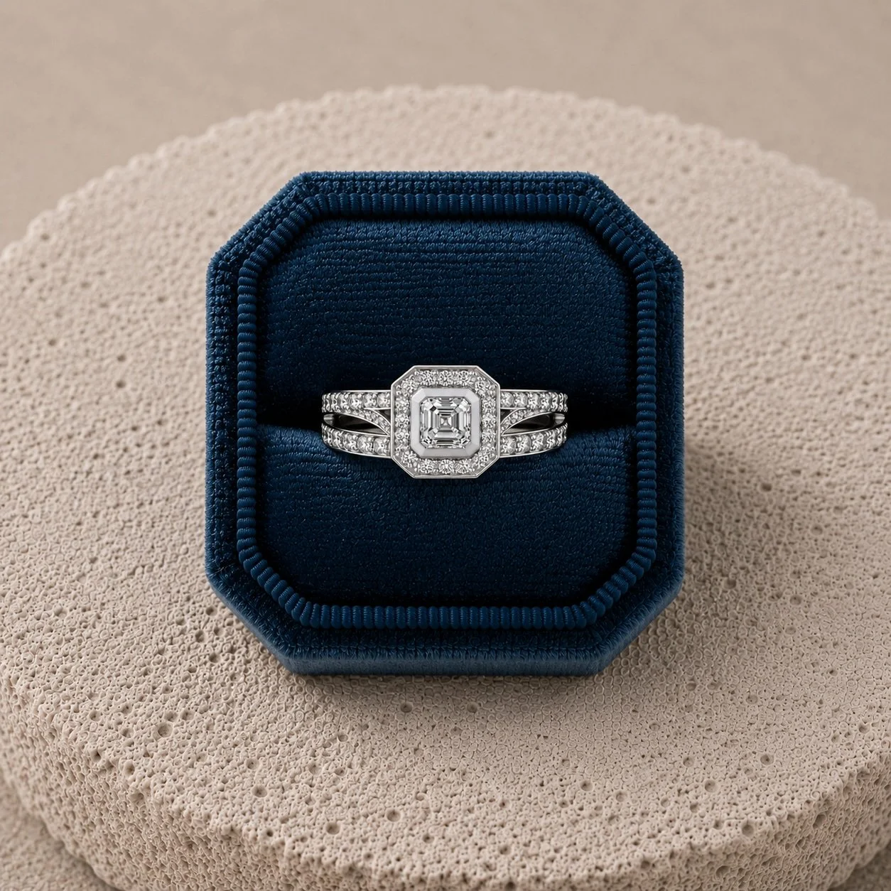 Asscher Cut Diamond Ring