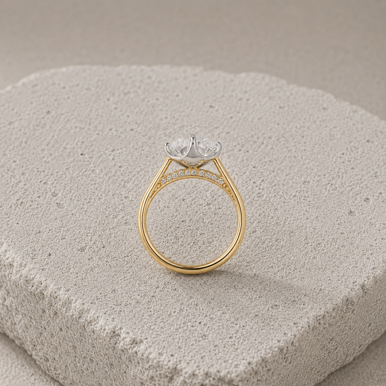 Hidden Halo Diamond Ring Handmade DG Bespoke Jewellery
