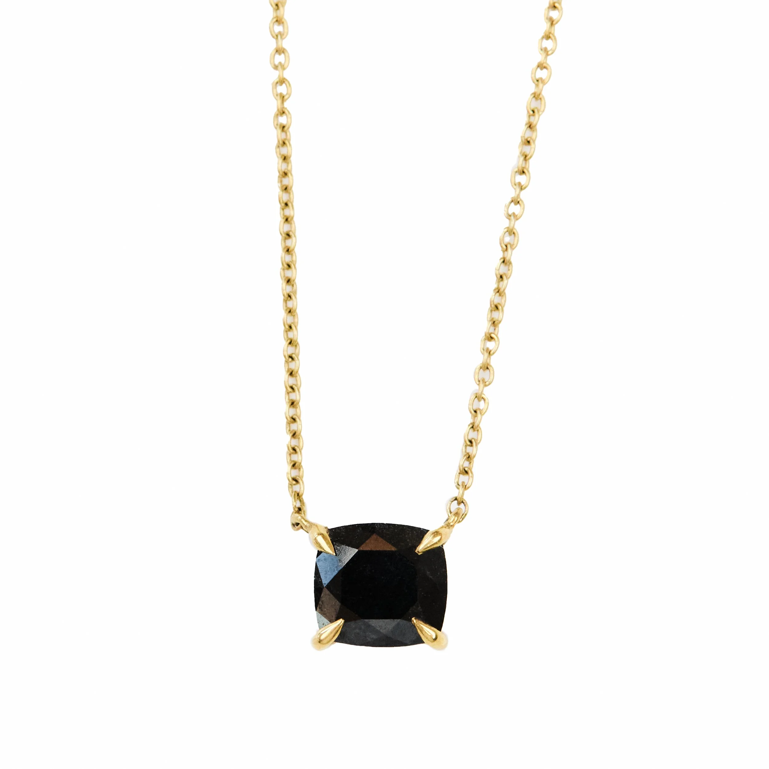 Black Diamond Gold Necklace - Various Stone Shapes