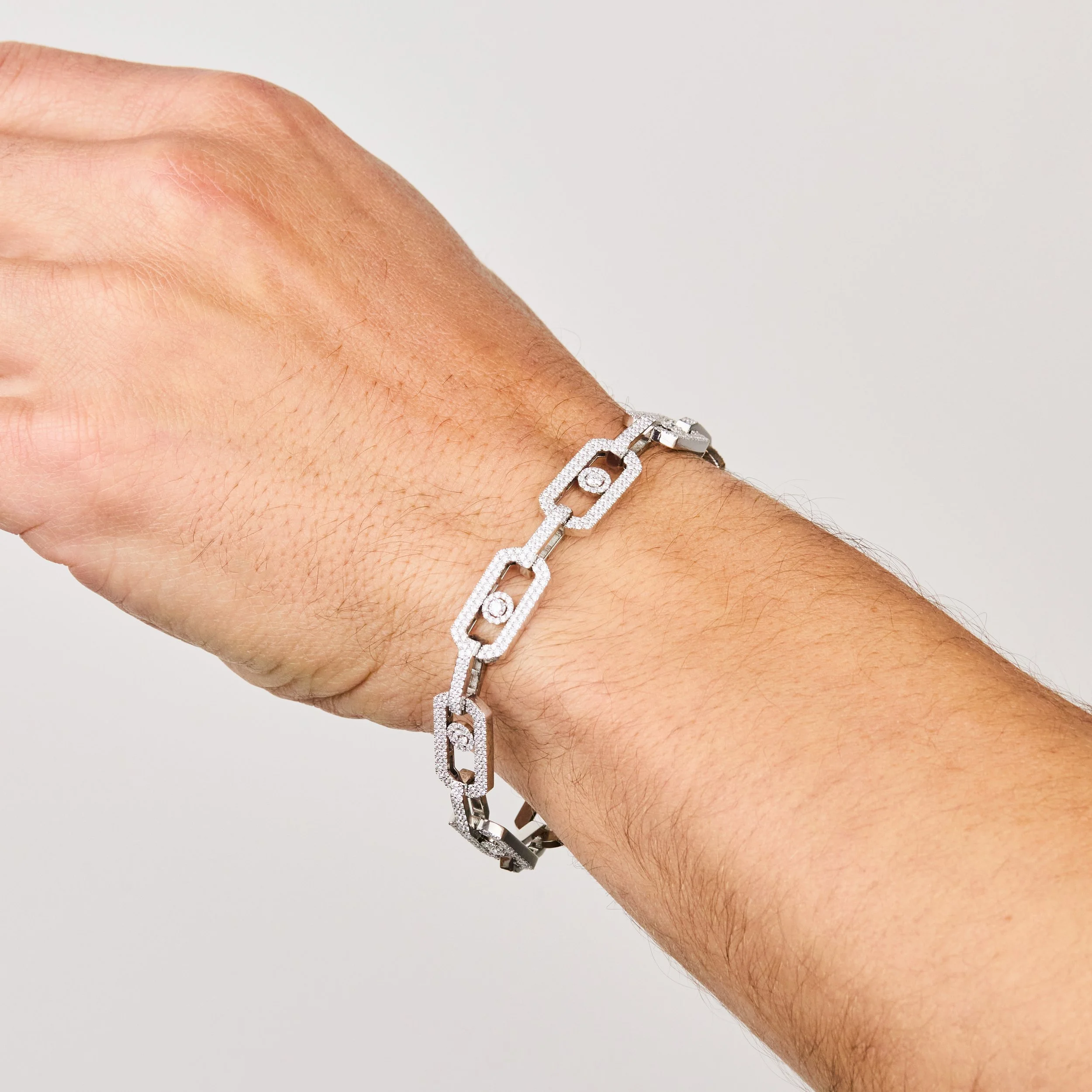 Platinum & Diamond Hexagon Bracelet