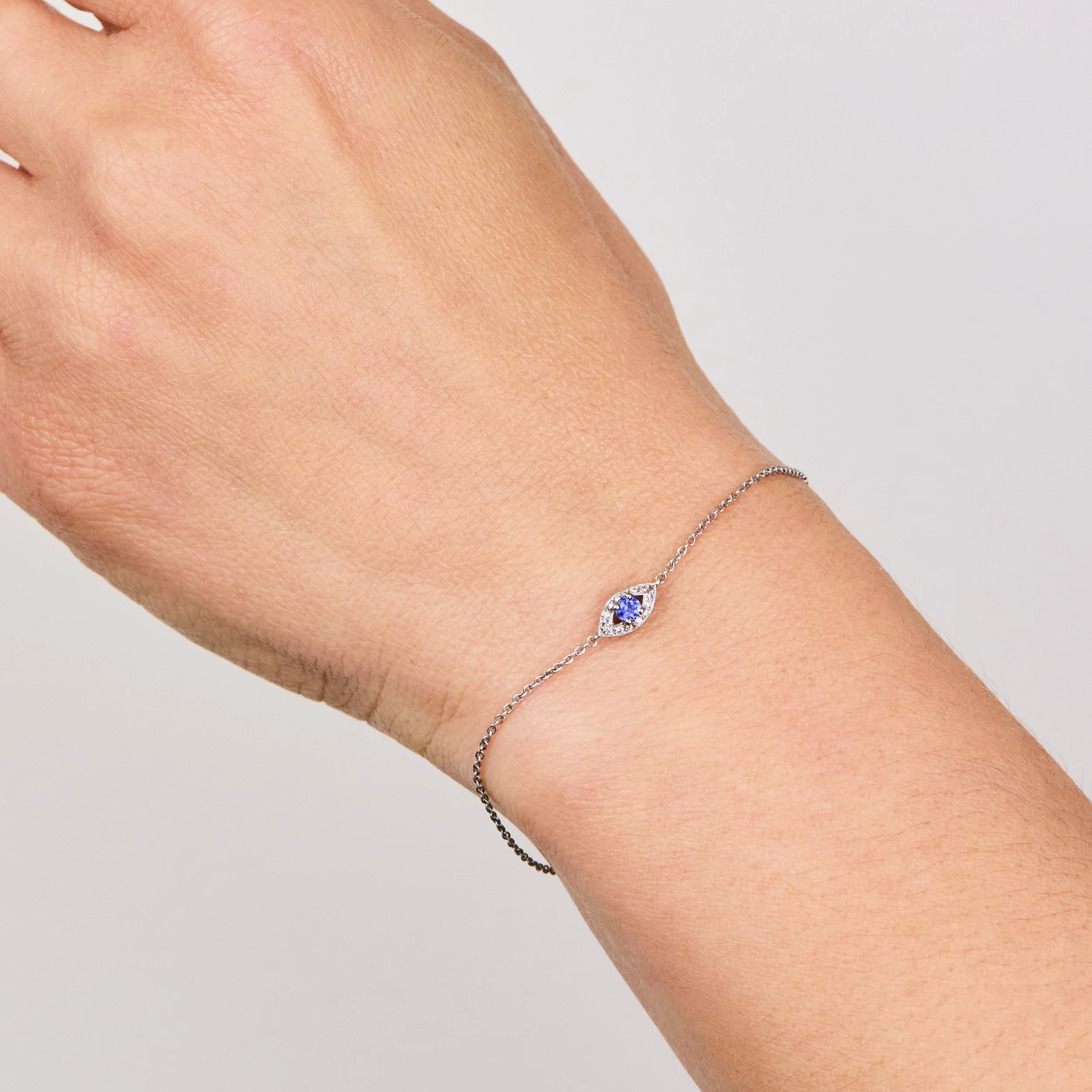 Sapphire & Diamond Evil Eye Bracelet
