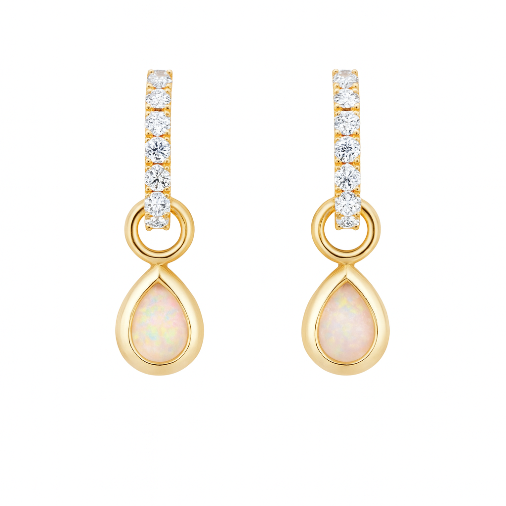 Opal and Diamond Earrings