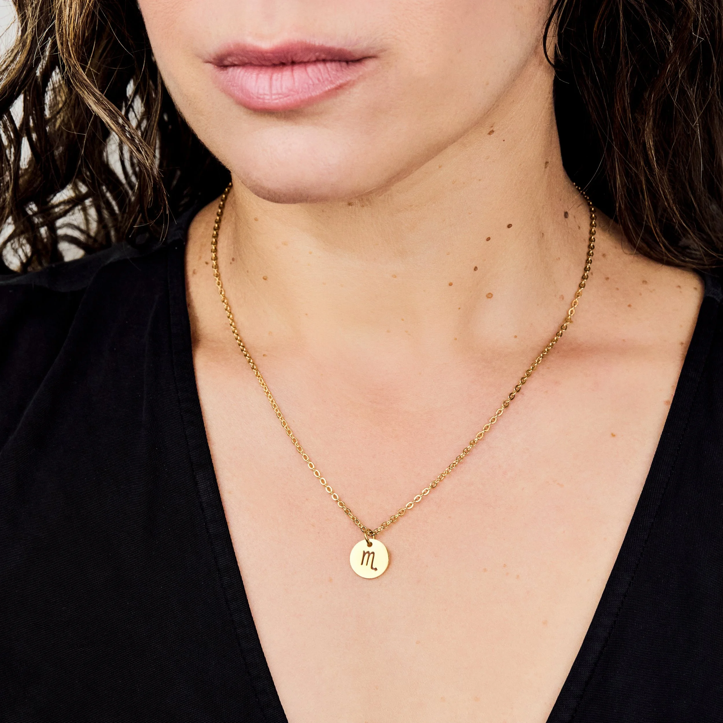 Gold Zodiac Sign Necklace Plain