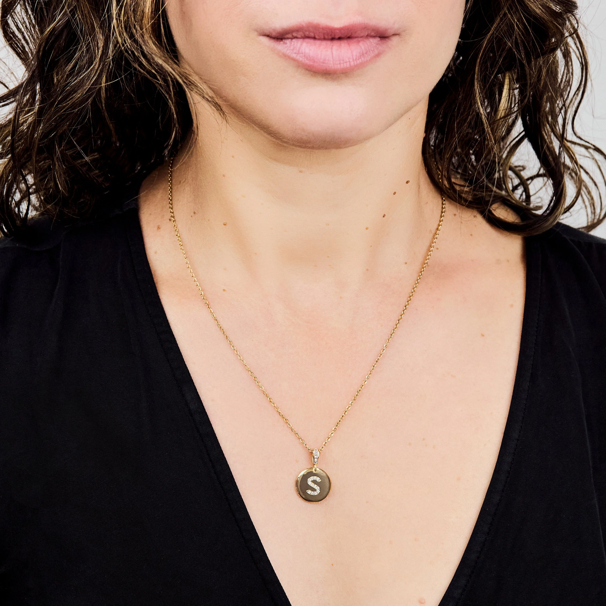 Gold & Diamond Initial Necklace