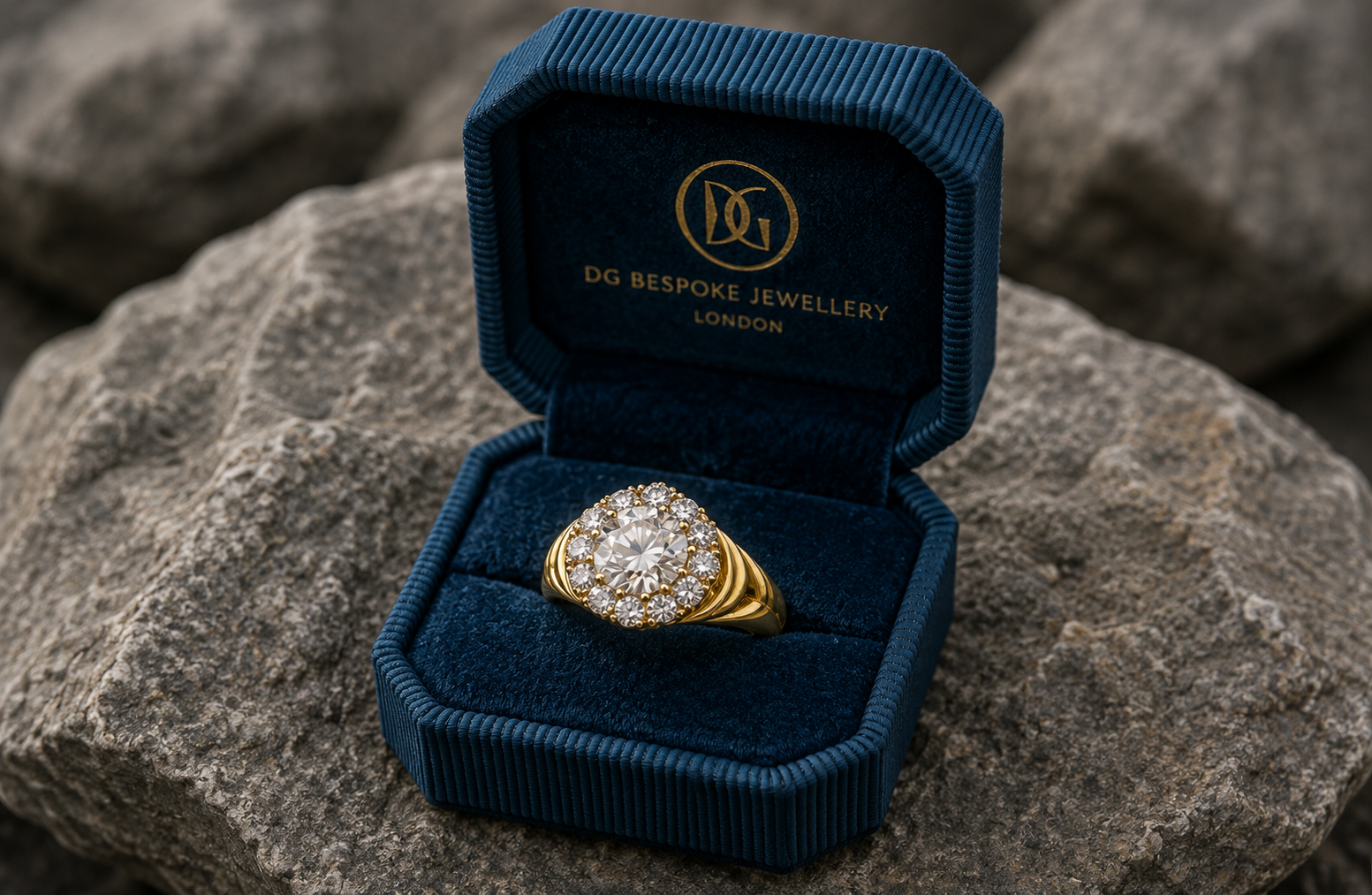 Bespoke 18ct Gold Vintage 1930’s Inspired Diamond Cluster Ring