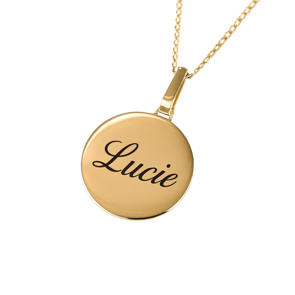 Gold Finger Print / Name Necklace