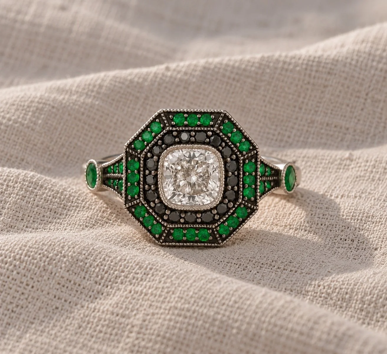 Diamond & Emerald Ring