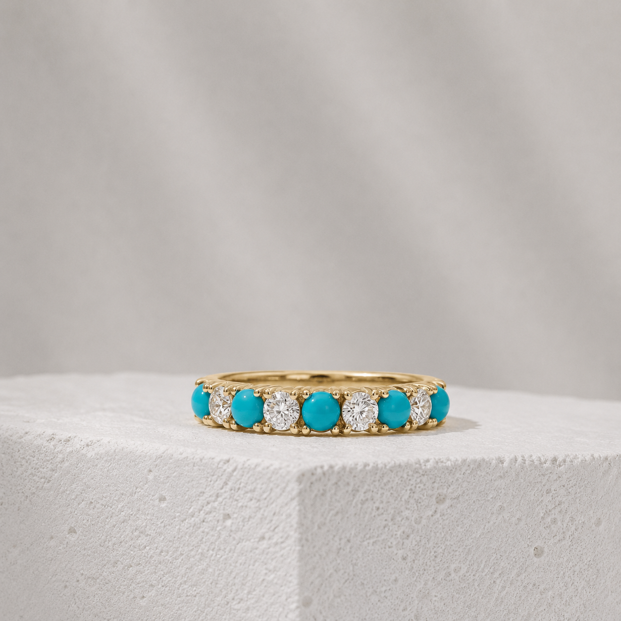 18ct Gold Turquoise Birthstone Eternity Ring
