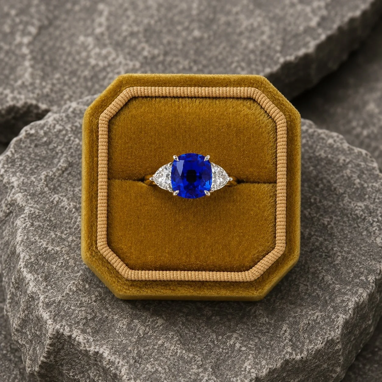 3ct Sri Lankan Sapphire & Diamond Ring