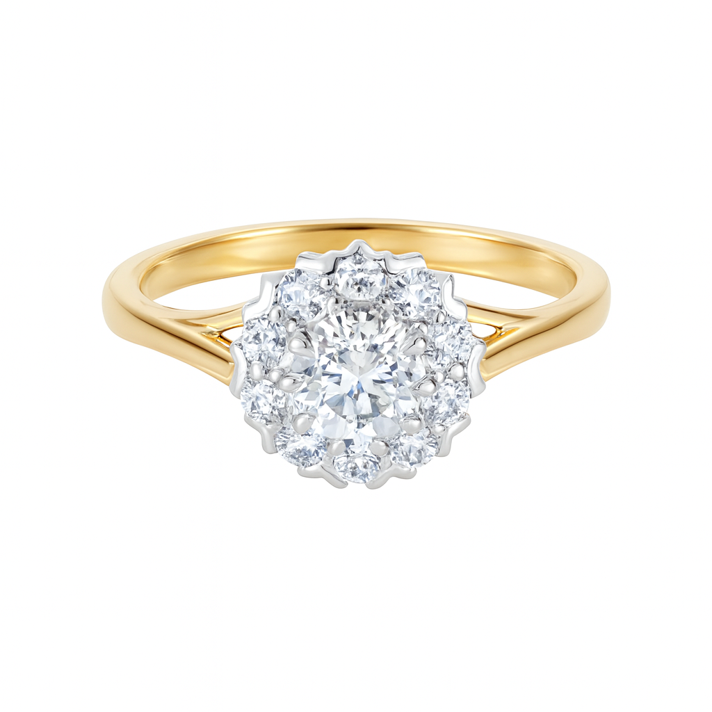 18ct Gold Diamond Vintage Cluster