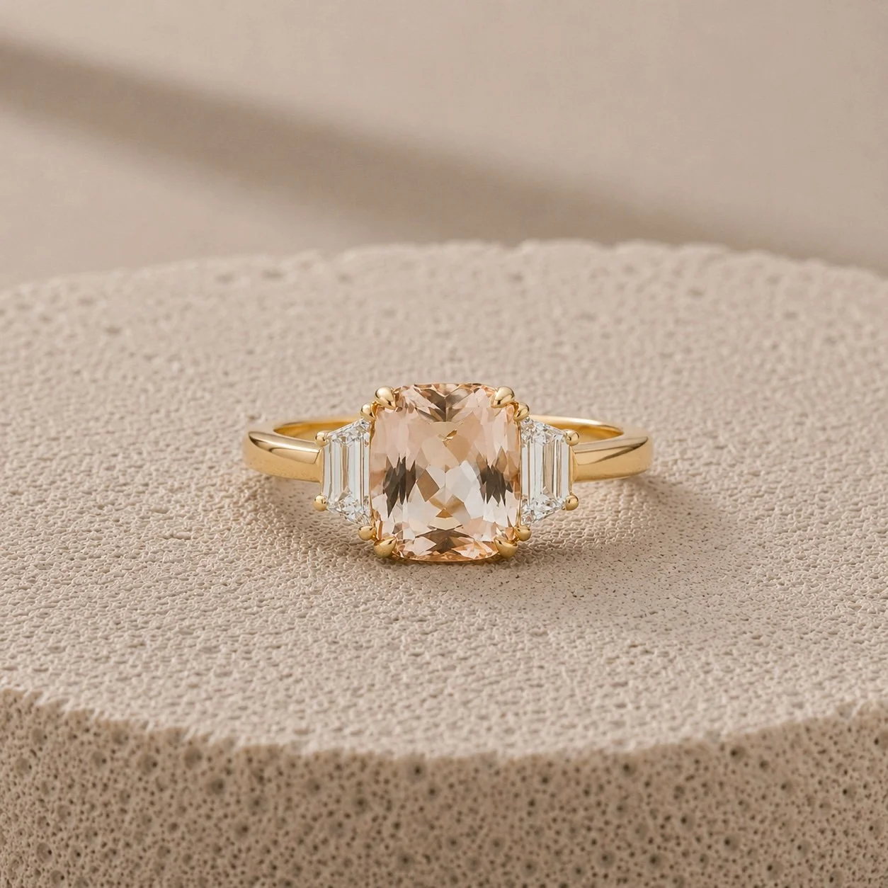 Pink Sapphire & Diamond Ring