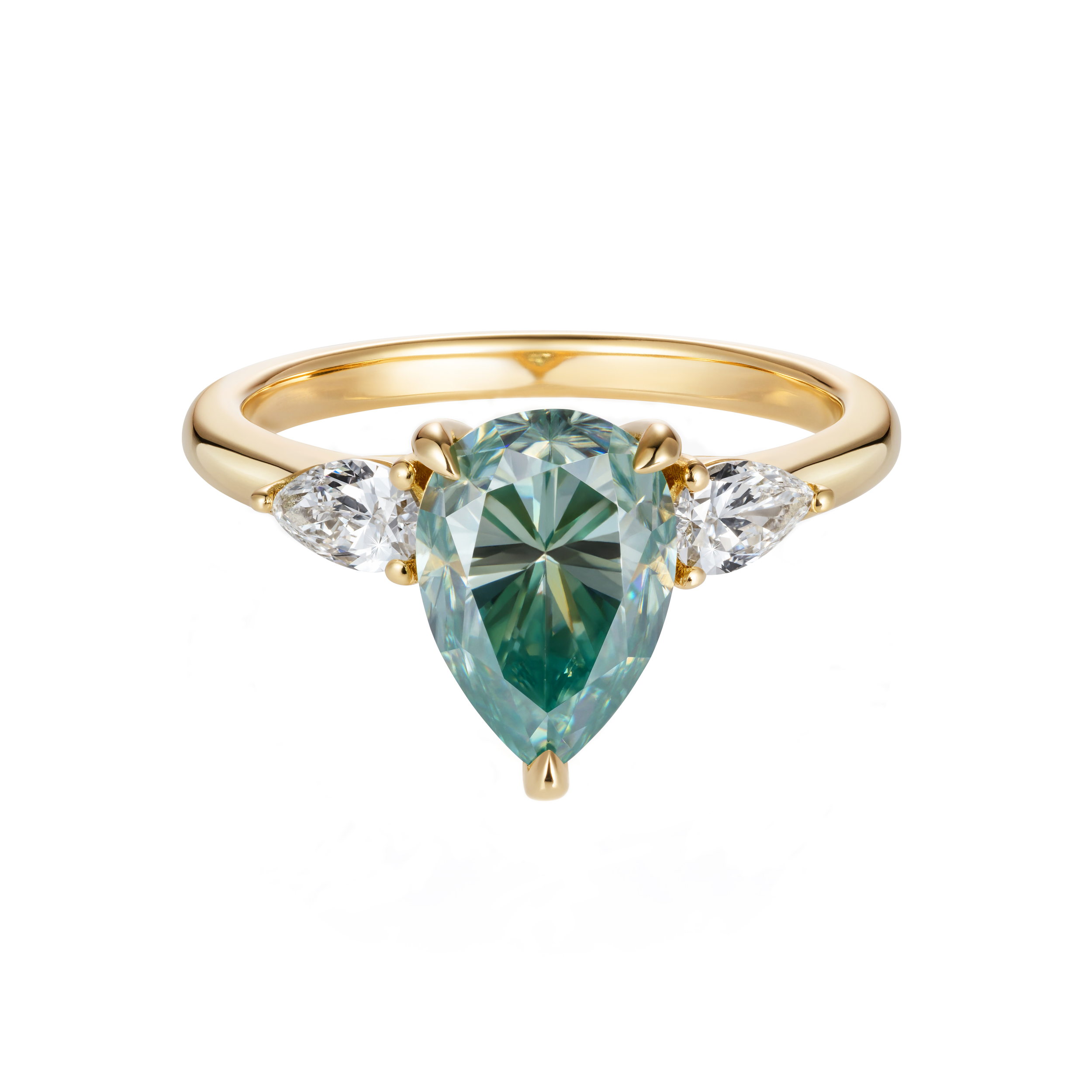 Turquoise Moissanite Ring