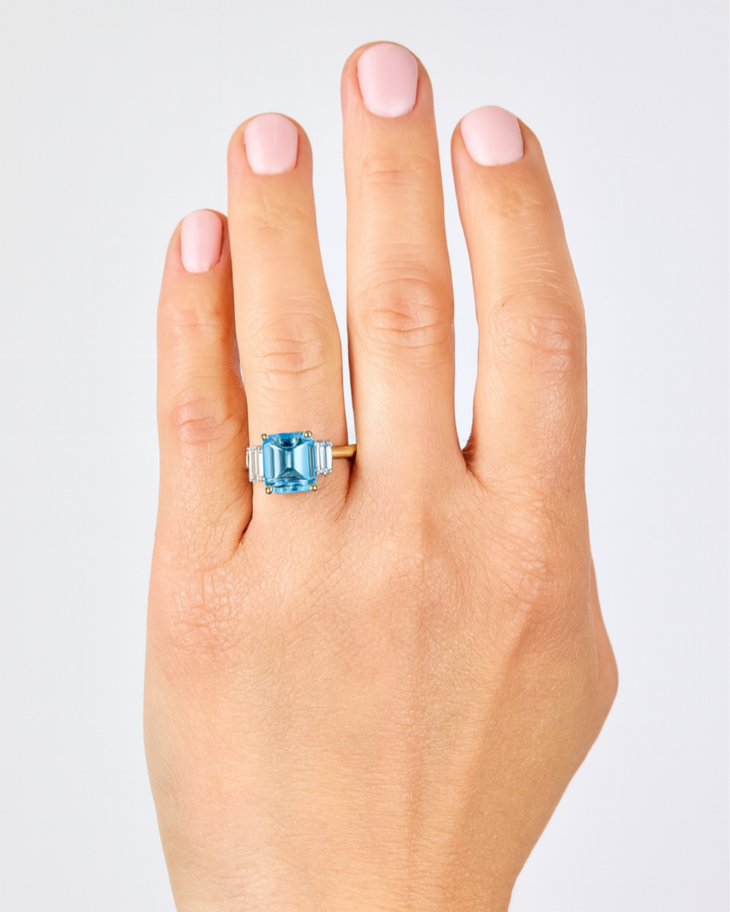 Bespoke 3 Carat Emerald Cut Aquamarine & Diamond Ring – Handmade in Hatton Garden