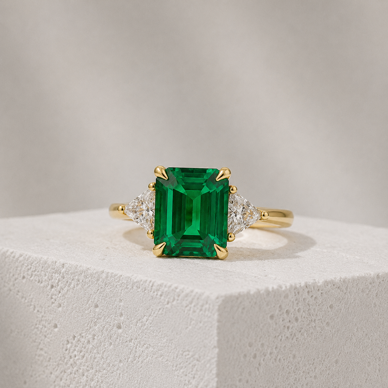 Emerald & Diamond Trilogy Ring