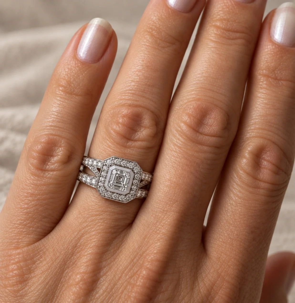 Asscher Cut Diamond Ring